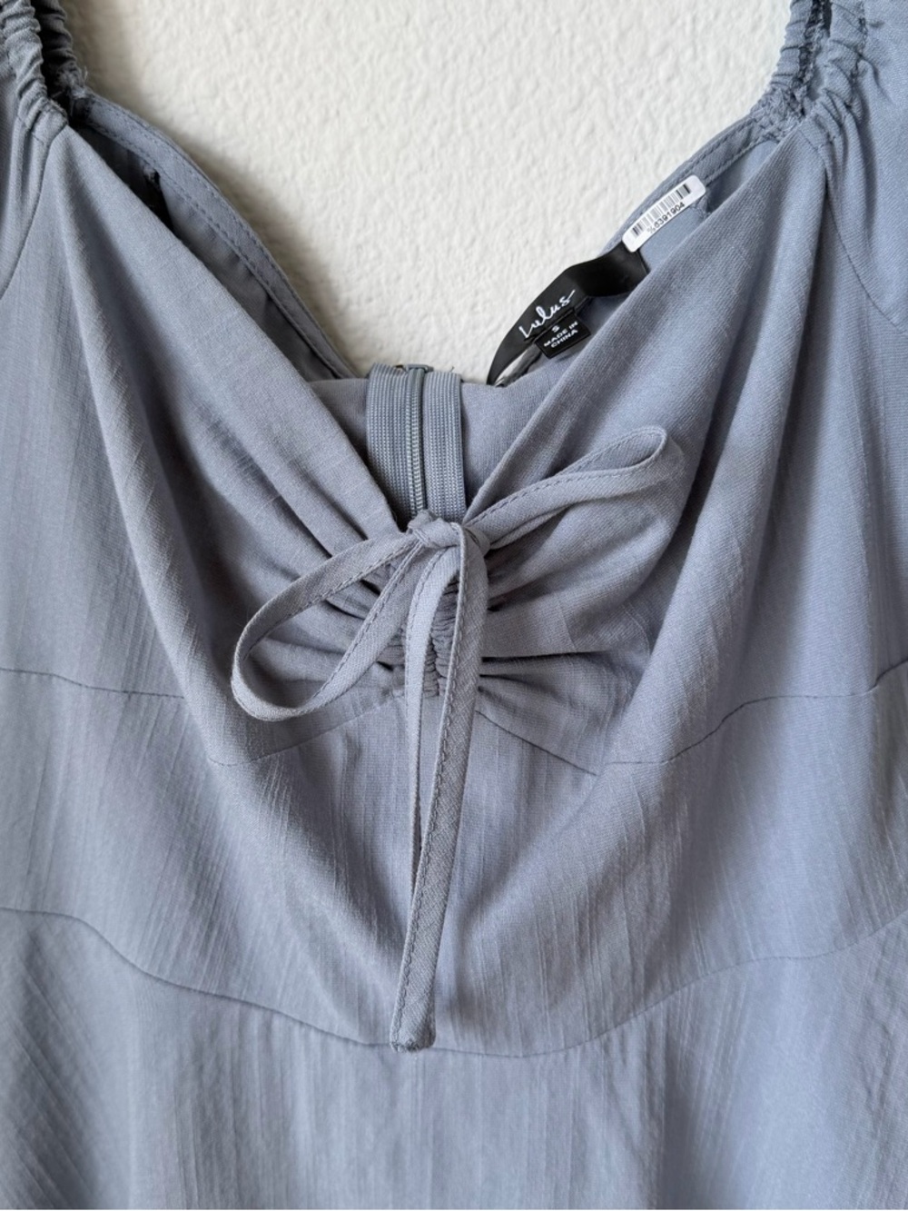 Lulus Women Dusty Blue Puff Sleeve Mini Dress Size S Small Boho Romantic Cottage - Picture 5 of 16